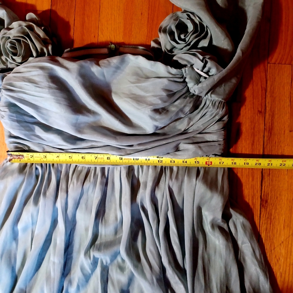 Green Maxi Pl Maternity Dress Puff Sleeves RosesGathering Check Measurements - Picture 7 of 15